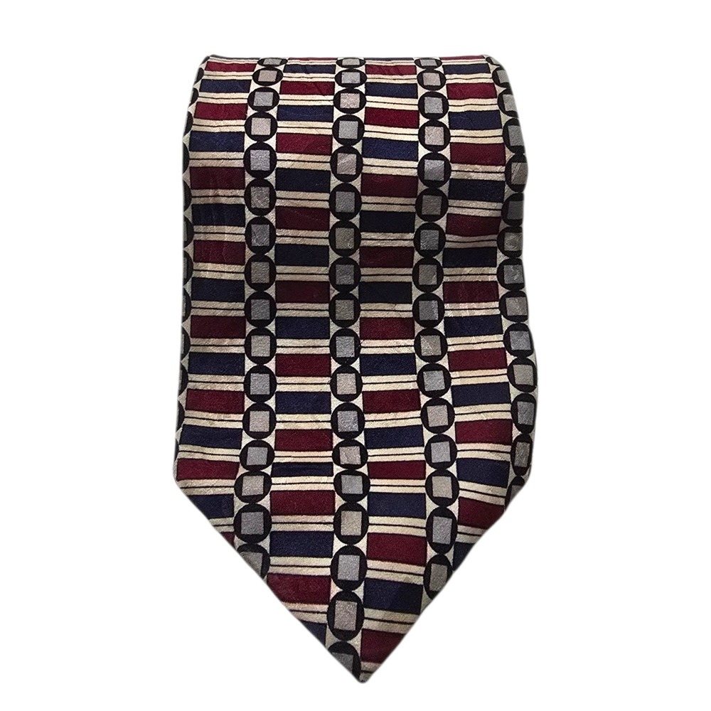 Venanzi Geometric Italian Silk Tie